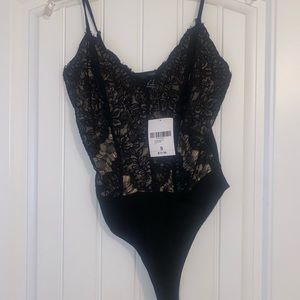 Black lace cami body suit.